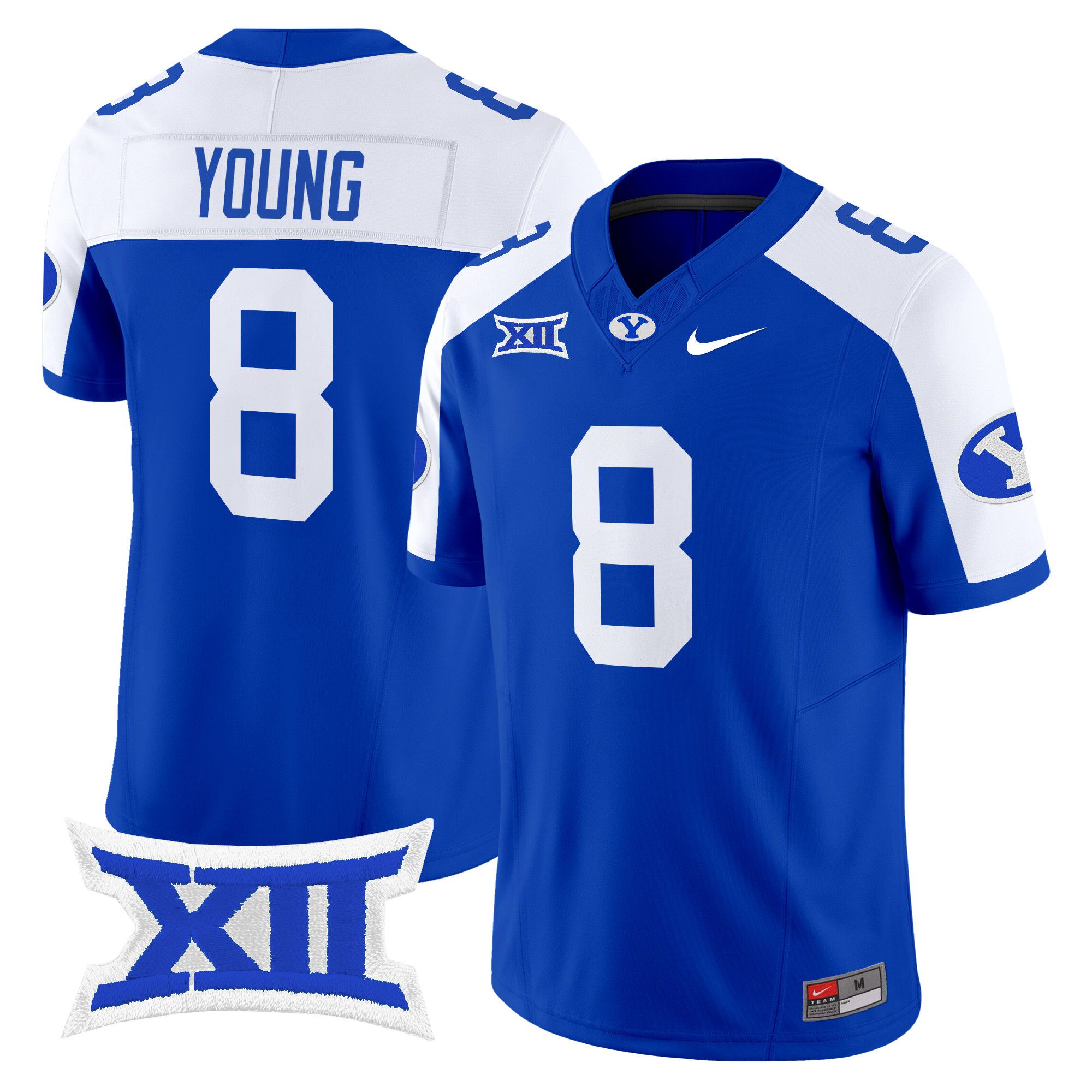 Men BYU Cougars #8 Young Blue Nike 2024 Vapor Limited NCAA Jersey